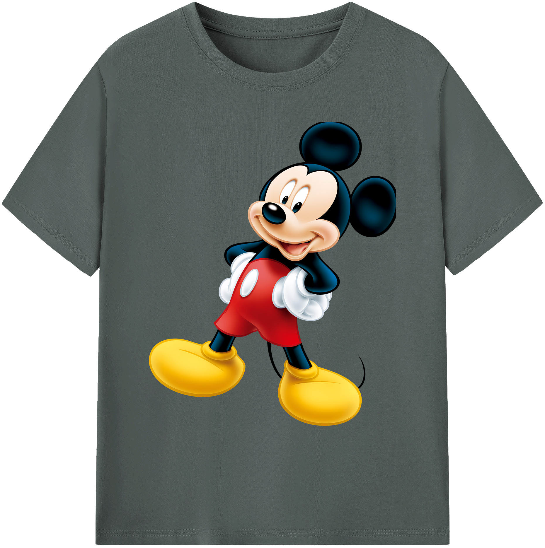 ミッキーマウス Mickey Mouse 綿100％ メンズ半袖Tシャツ｜肌触りやわらか＆通気性